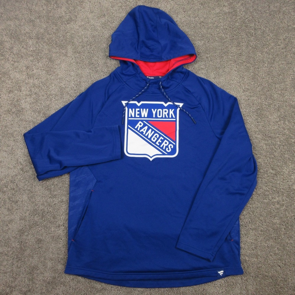 New York Rangers Sweater Mens Large Blue‎ Hoodie Sweatshirt NHL Hockey Fanatics